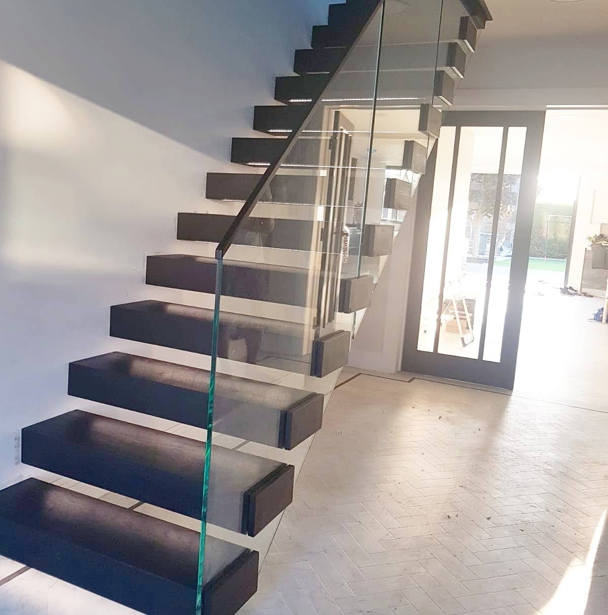 Chigwell - Floating Cantilever Staircase In Black Oak (1)